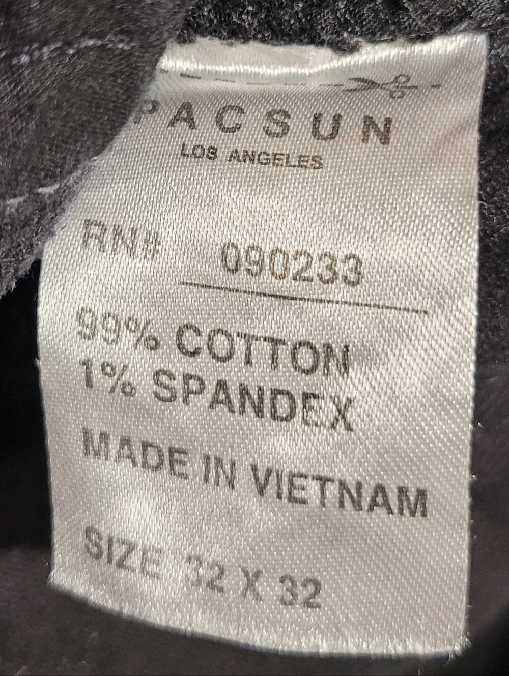 PacSun Stacked Skinny Jeans Black & Red Biker Comfort Stretch (Measures 34x34)